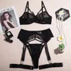 Ensemble Lingerie Femme 2 Pièces en Dentelle Brodée – Élégance Séduction