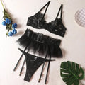 # Ensemble de Lingerie Sexy en Dentelle Brodée – 3 Pièces