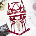 Ensemble de Lingerie Sexy Brodé Femme – Soutien-Gorge Demi-Bonnet Culotte Assortie