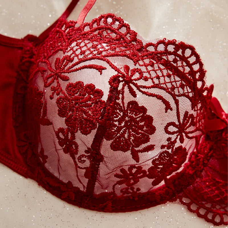 Ensemble de Lingerie Femme Transparent – Soutien-Gorge  String Élégants